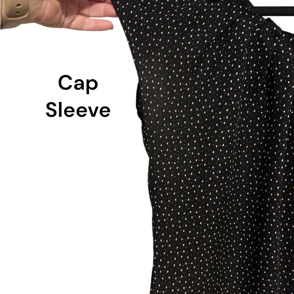 ❤️ LC Lauren Conrad Black Print Women's Top   MEDIUM   #A - Picture 3 of 8